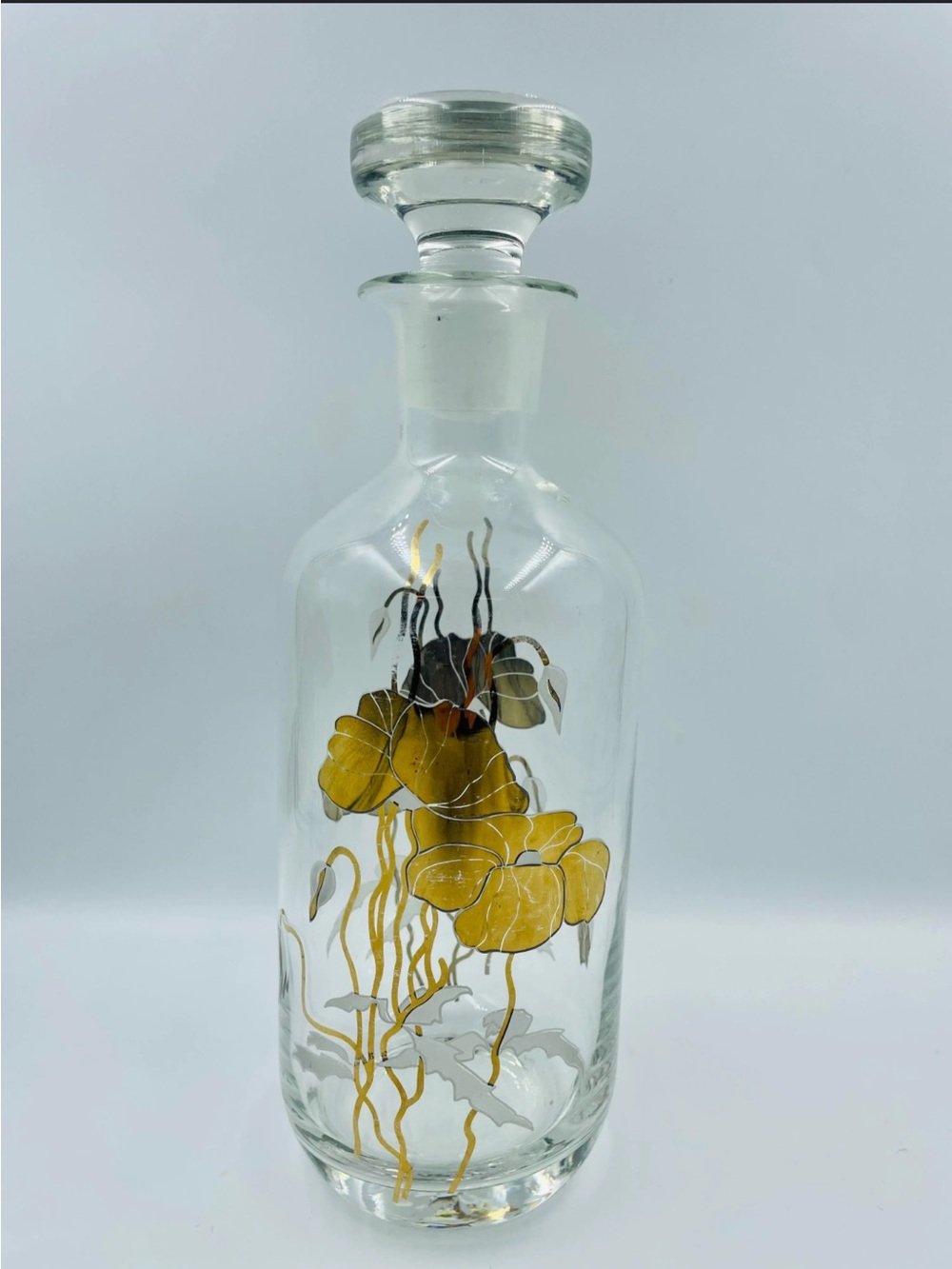 Mid 20th Century Opulent Orchids Decanter